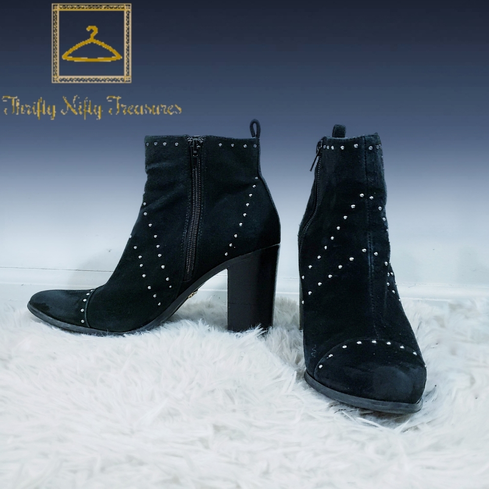Kenzie Suede Rhinestone Ankle Boots
